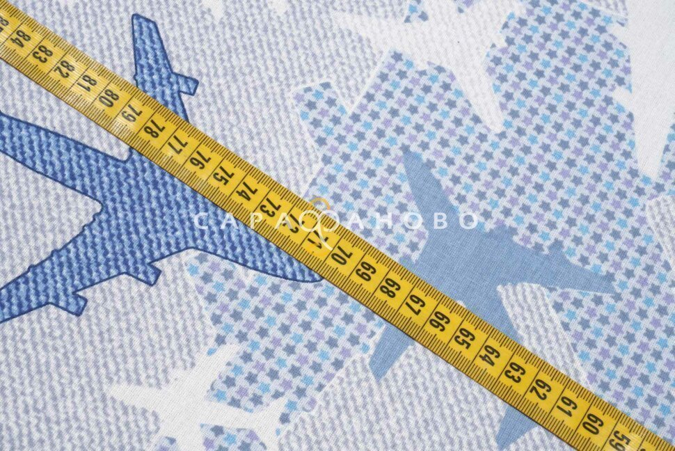 Ткань поплин 150 см рис 11268 вид 2 Самолётики (основа), фото 7