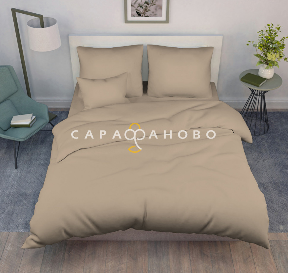 Ткань Поплин гладкокрашеный 220 см 102 гр Кофе с молоком, фото 1