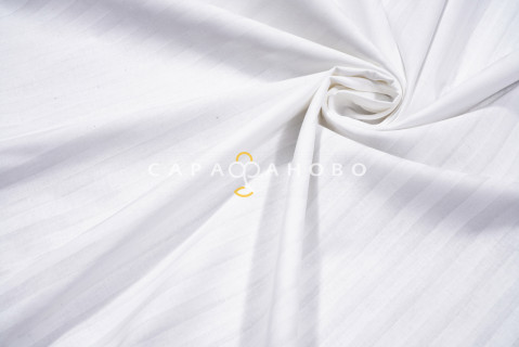 Ткань Поплин-страйп 220 см рис. 12245/1 Белый(1х1 см)