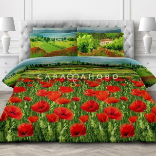 Ткань Бязь 220 см Plantation "Цветущая альпика" рис 6504 вид 1