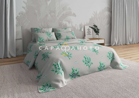Ткань Бязь 220 см рис. Ландыши 1 (основа)