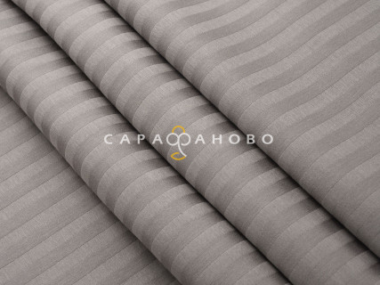 Ткань Страйп-сатин 240 см 1-1 Пепельный 40*40