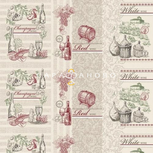 Ткань Рогожка 150 см рис. 11229-1 Сомелье, фото 1