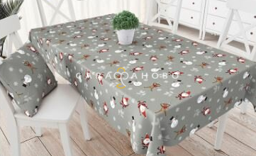 Ткань Рогожка 150 см рис ЗИМНЯЯ СКАЗКА, фото 1