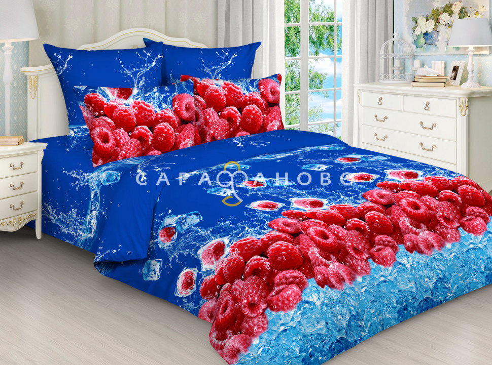 Ткань Бязь 220 см 120 гр рис 3026/1 Малина, фото 1