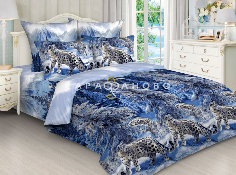 Ткань Бязь 220 см 120 гр рис 3027/1 Барсы, фото 1
