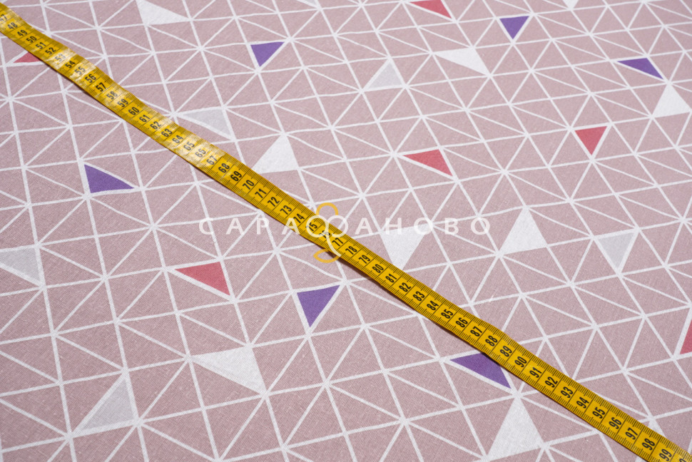 Ткань бязь 220 см 120 гр рис. 122в1/10 Треугольники, фото 5