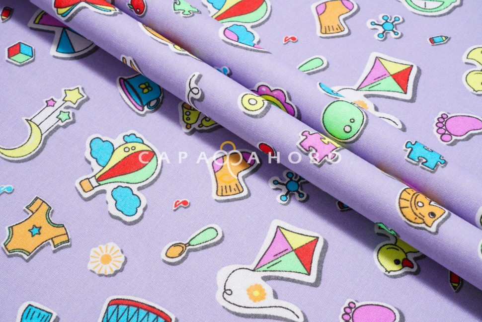 Ткань Бязь 150 см 120 гр рис. 161в2/1 Малыши, фото 1