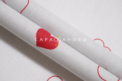 Ткань Перкаль 220 см 115 гр рис Love is вид 1 (основа)