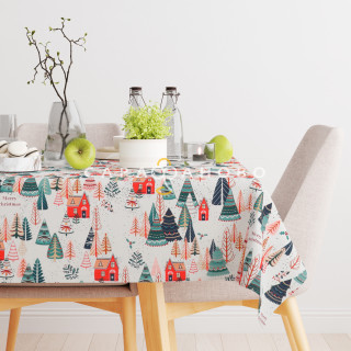 Ткань Рогожка 150 см арт. 904 рис 29039 вид 1 Merry Christmas На отрез