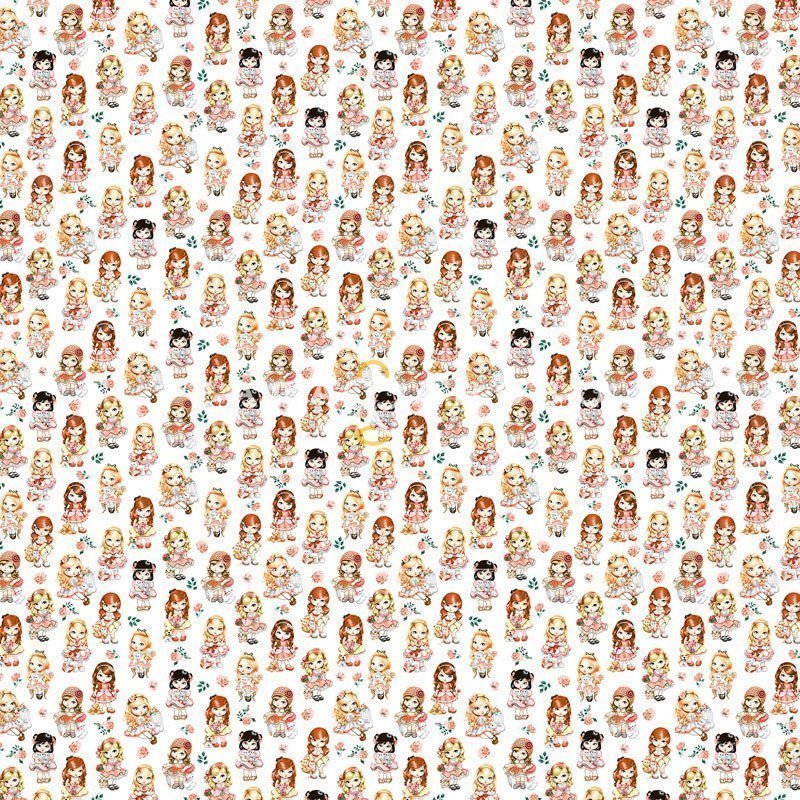 Ткань Бязь 150 см Детская коллекция "Куклы" рис 13171 вид 1, фото 10