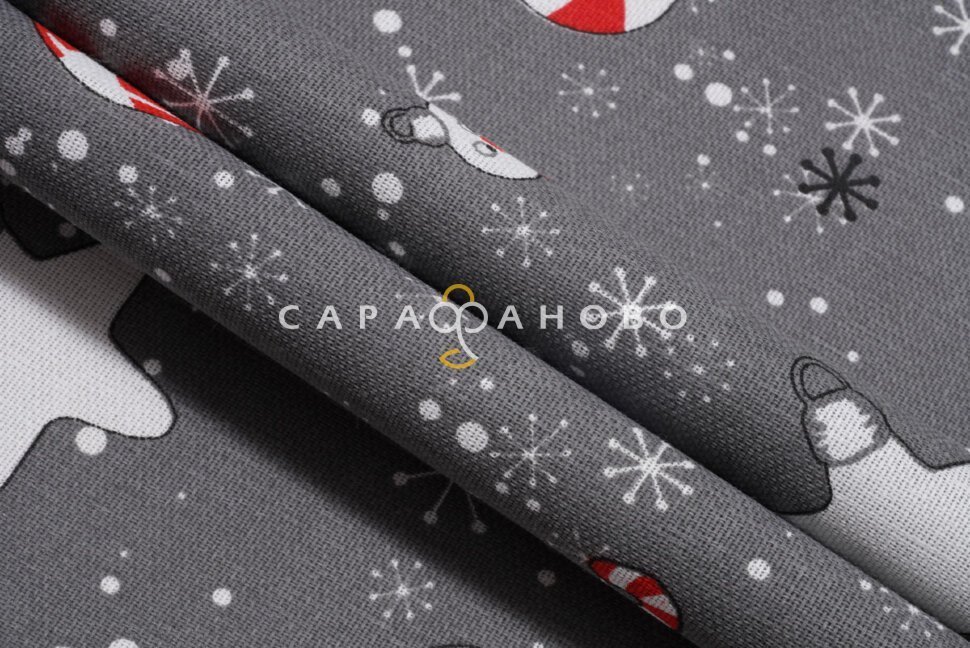 Ткань Рогожка 150 см рис. 7373/1 Ёлочные игрушки, фото 7
