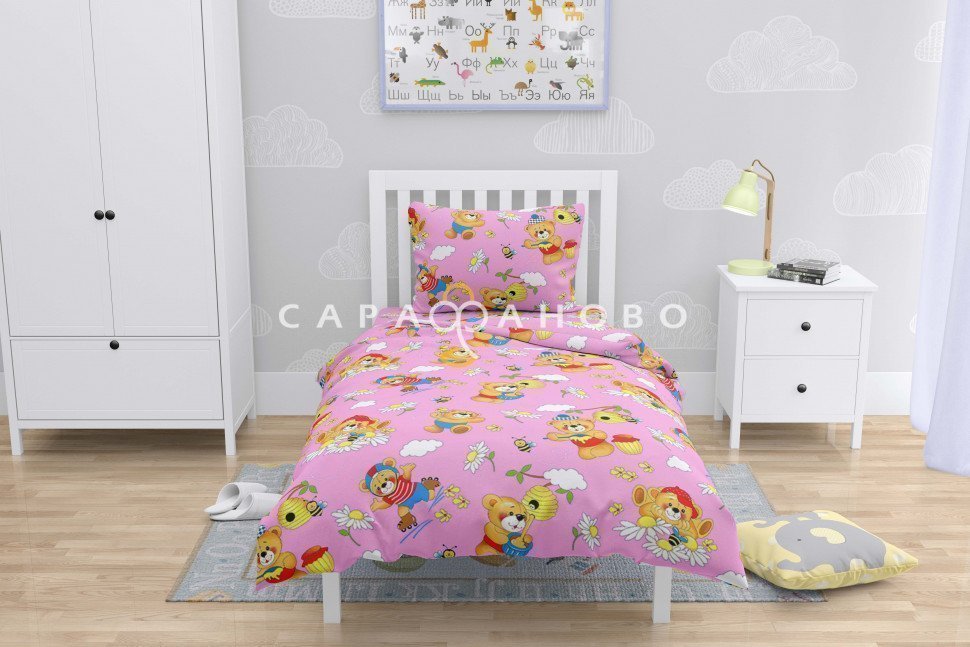 Ткань Бязь 150 см рис. 5043-2 "Медовый мишка", фото 1