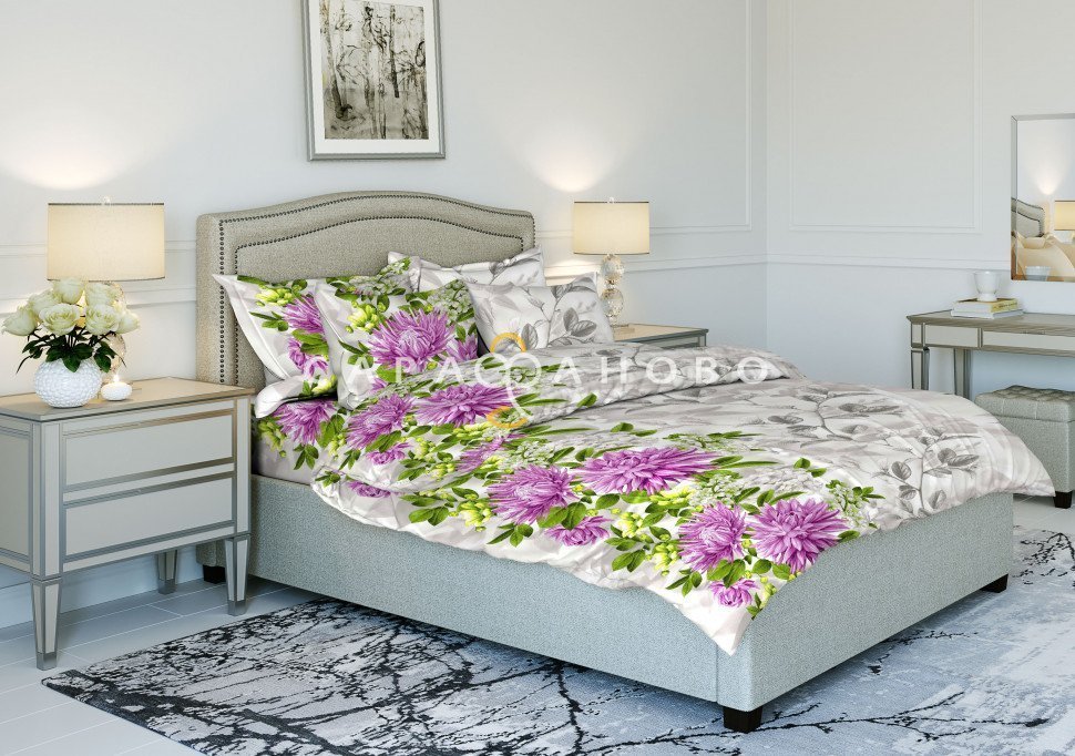 Ткань Бязь 150 см рис. 5563-1 "Астры", фото 1