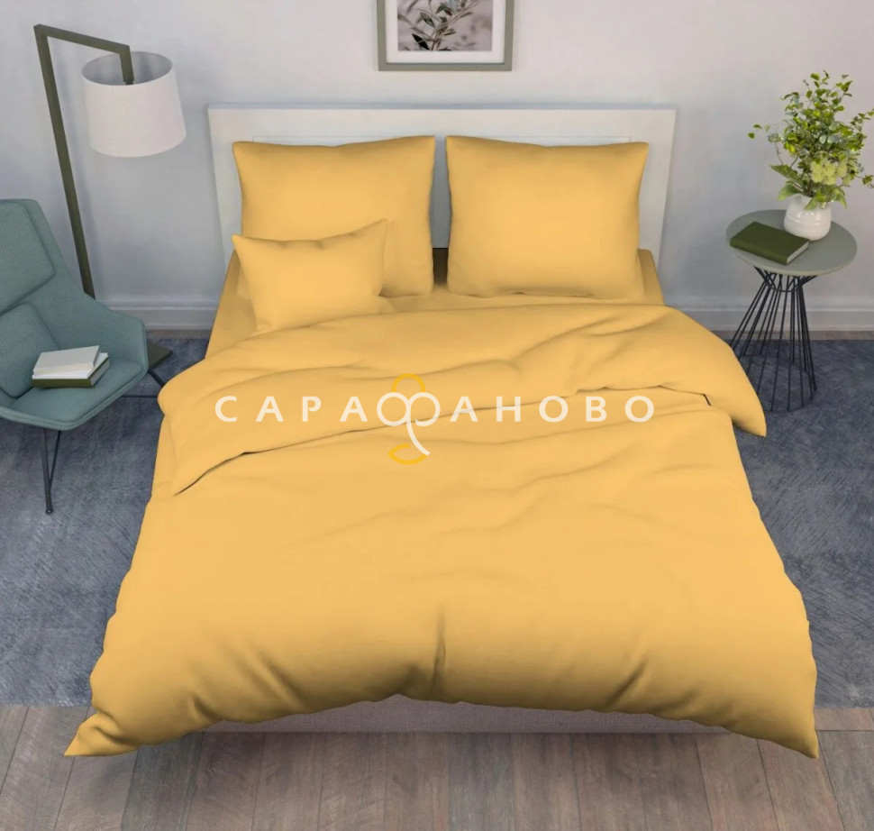 Ткань Бязь гладкокрашеная 220 см 120 гр цвет Золотой слиток (1), фото 1
