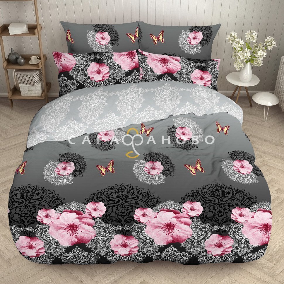 Ткань бязь 220 см рис 3853 Царица ночи, фото 1