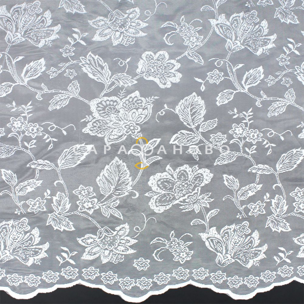 Ткань Тюль жаккардовый 150 см рис Цветы 2010/150, фото 1