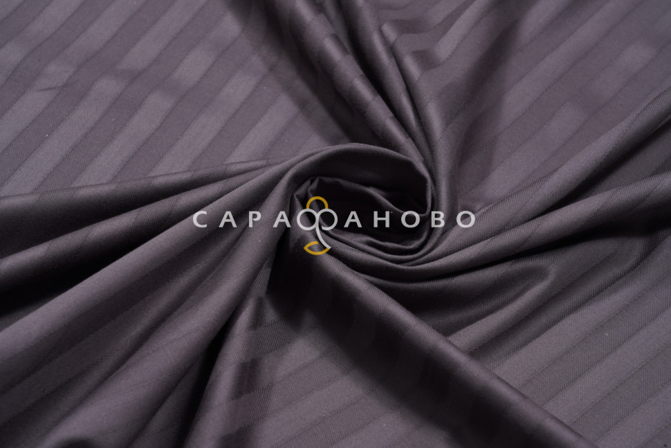 Ткань Страйп-Сатин 240 см рис. 39001 Графит (полоса 1х1), фото 6