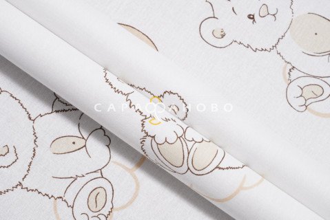 Ткань Поплин 150 см рис. 11351-1 Медвежата(компаньон)