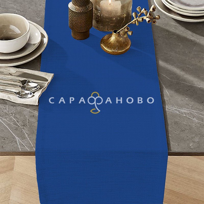 Ткань Дорожка набивная 50 см "Синий" рис 35029 вид 3, фото 1