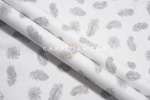 Тик набивной 220см "Хлопок" рис 2200 WHITE