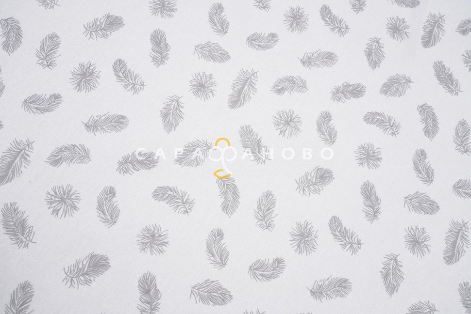 Тик набивной 220см "Хлопок" рис 2200 WHITE, фото 4