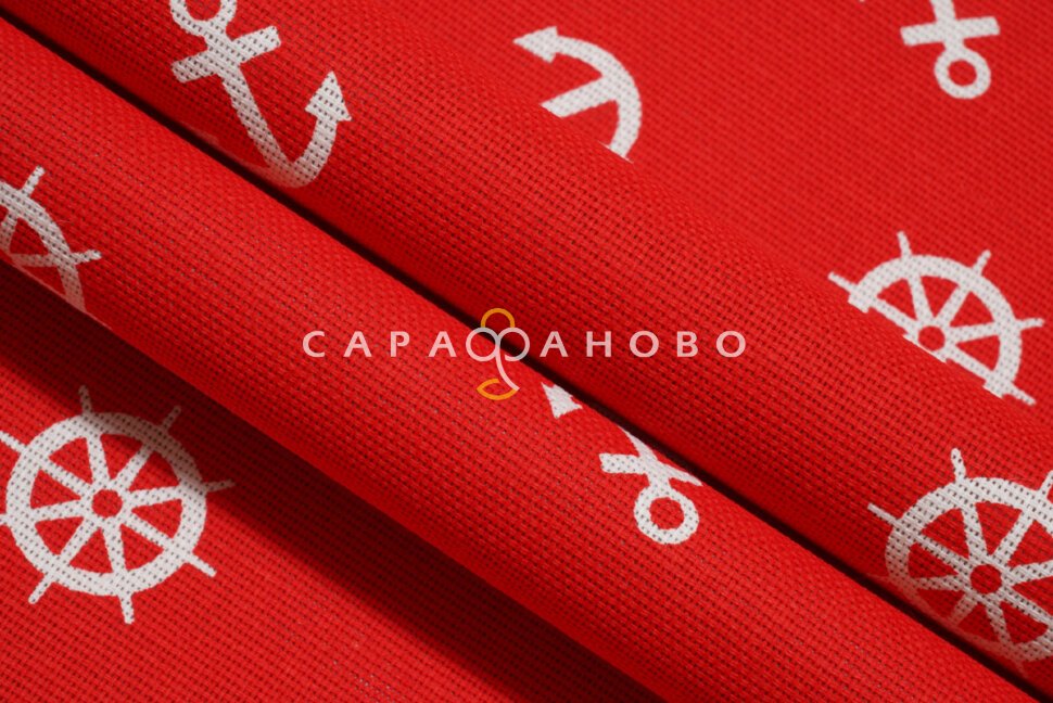Ткань Рогожка 150 см 150 гр рис №639-2 Якоря, фото 6