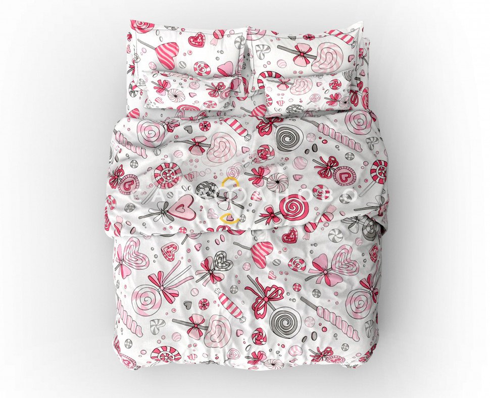 Ткань Бязь 150 см. Карамель розовый рис. 8107/2, фото 1