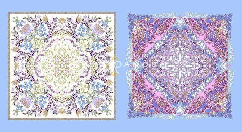 Ткань Бязь 150 см Платки головные "Domenica" рис 13187 вид 2, фото 1