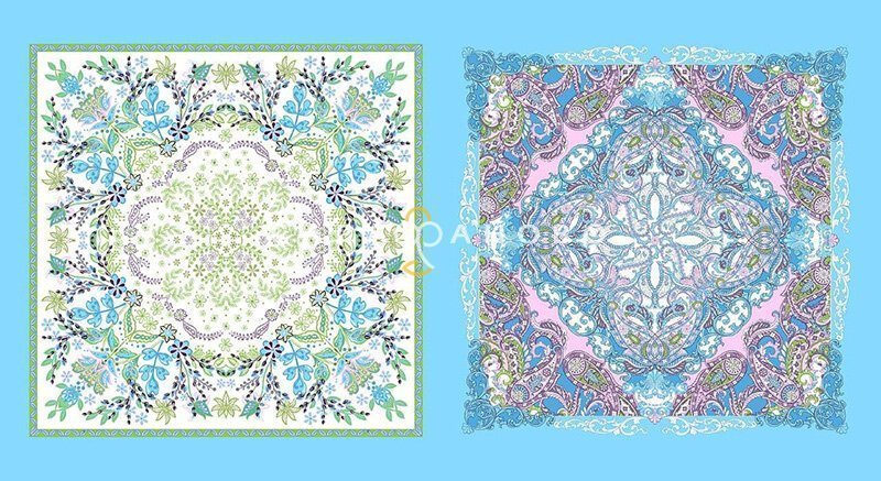 Ткань Перкаль 150 см Платки головные "Domenica" рис 13187 вид 4, фото 1