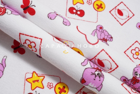 Ткань Фланель 90 см рис. 5280-2 "Игривый котенок"