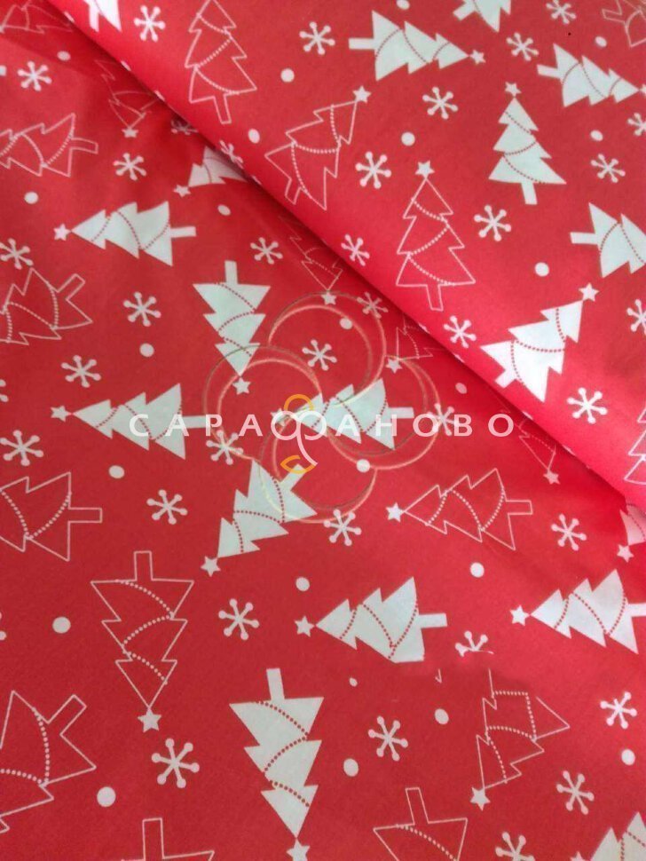 Ткань Поплин детский 150 см 110 г рис 2312-20 «Елочки», фото 1