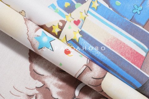 Ткань Бязь 150 см Детская коллекция "Мишутка" рис 7347 вид 3
