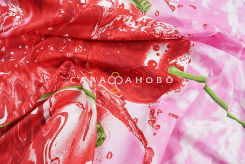 Ткань Бязь 220 см "Вишня" рис 4627 вид 1