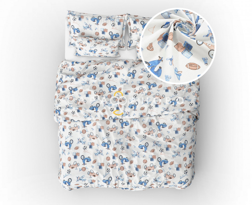 Ткань Поплин детский 150 см 110 г рис 2349-2 Игрушки ретро, фото 4