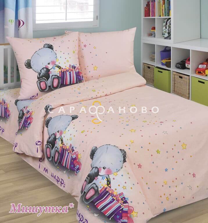 Ткань Бязь 150 см Детская коллекция "Мишутка" рис 7347 вид 1, фото 1